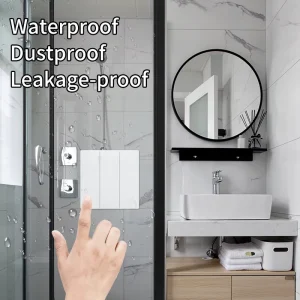 No Battery Waterproof Remote Control Light Switch IP65 3 Gang Self Powered Kinetic RF433 Wireless Kinetic Light Switch