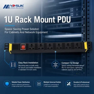 Non OEM Basic Rack PDU Germany Standard Universal Outlet Surge Protection Switch IEC C20 Input CE German Data Center Equipment
