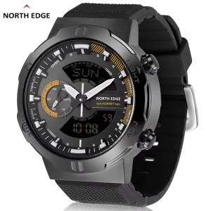 North Edge HORNET Sport Smart Watch for Men Digital 47mm Dial Alarm Stainless Steel Case 5BAR Waterproof Diver Compass