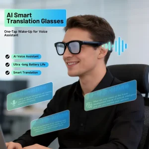 Novel ABS Magnetic Charging IP54 AI Translation Smart Glasses for Business Negotiation Cross Travel Daily Chat