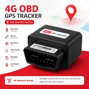 OBD II 4G LTE Vehicle Tracking Device Plug and Play GPS Tracker for Cars Real Time Location and Fleet Management