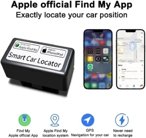 OBD Smart Tracker Locator GPS Navigation Car Finder Compatible with Apple IOS ‘Find My’ App with MFi Certified Anti Lost Device