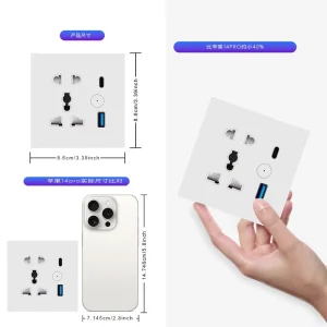 OCY White UK EU Durable USB C Quick Charge Plug 13A Universal Wall Socket Support WiFi Tuya App Smart Home 86 Wall Socket