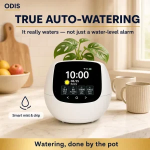ODIS Indoor Plant Monitor WiFi Smart Sensor 4 in 1 LCD Display Plant Care Device Light Water Level Humidity Temperature Home