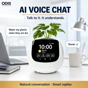 ODIS Plant Monitor Smart Plant Care Device 4 in 1 WiFi LCD Screen Light Lux Meter Humidity Temperature Water Level Houseplant