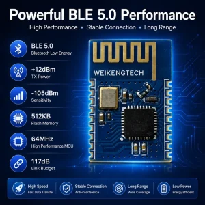 ODM BLE Wireless Control Module BLE5.0 Wireless BLE Modules with FCC IC CE Telec KC SRRC for Smart Home IoT Devices