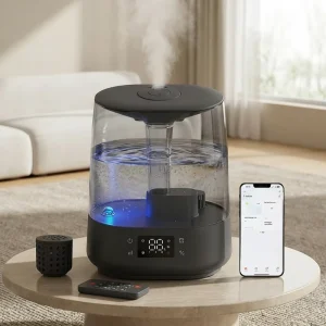 ODM OEM 6L Cool Mist Aromatherapy Humidifier Room Ultrasonic LED Humidistat Air Smart Humidifier With Led For Home Large Room