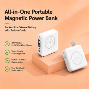 ODM OEM Travel Ready Magnetic Power Bank 10000mAh Charges 5 Devices Simultaneously Lightweight & Airline Compliant B2B