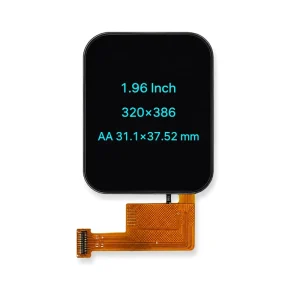 OEM 1.96 Inch TFT LCD Screen Module 320×386 IPS Display With Drawing Support and QSPI Interface for Outdoor Watch OEM Solution