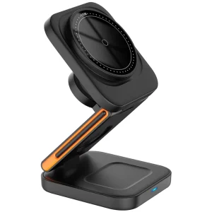 OEM 3-in-1 Foldable Magnetic Wireless Charging Station, 15W/7W Fast Charging, for Earbuds and Smart Devices, Mobile Office Station