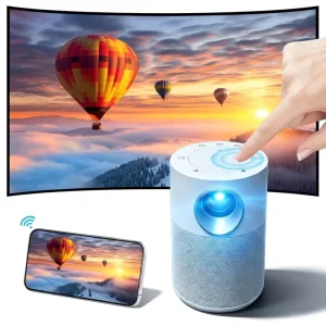 OEM Android 14 LED 720p Smart Mini Portable Projector Built In Battery Rechargeable Touch Button Home Theater WiFi6 4K Ready