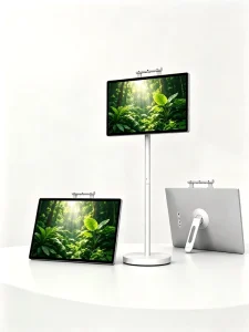 OEM Available 27 Inch Mobile Smart Touch Screen Monitor Android15 IPS Panel With Wheels Built in 13MP Camera Stereo Speakers