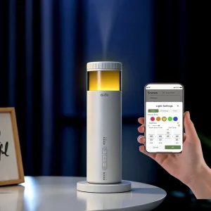 OEM Custom Home Hotel Room Fragrance Machine Smart Control Waterless Essential Oil Tower Aroma Diffuser With LED Night Light