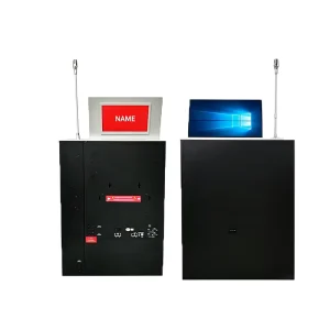 OEM Customized Ultra Slim Monitor Lift with Microphone and Back Electronic Name Tag for Office Smart Conference