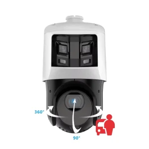 OEM Dual Lens Camera PTZ 25X Zoom 100M IR Panoramic Image Smart Linkage Perimeter Protection AI Detection