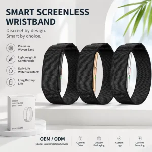 OEM Fitness Band Screenless Smart Bracelet Sleep Health Tracker Sports Watch AI Analysis IP68 Waterproof Magnetic Charging Men