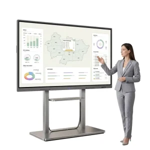 OEM Interactive Electronic Whiteboard 75″ 4K 20 Point Touch Panel 48MP Camera Android Windows OS for Office Meeting Training
