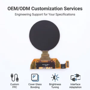 OEM MIPI Quad SPI 24Pin FPC Low Power Module Smart Home Knob Rotary Control Panel 1.39″ Circular AMOLED Screen Module