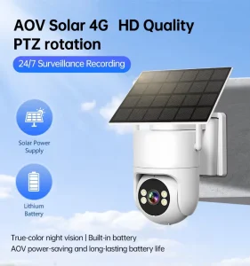OEM ODM 3MP 4G Solar PTZ CCTV Camera Solar Plate AOV Full Color Night Vision Outdoor Wireless Home Monitoring Security Camera