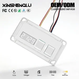 OEM ODM 60W 12V/24V Smart Touch Sensor Mirror Dimmable CCT Anti Fog LED Controller Digital Clock IP21 CE Certified Bathroom