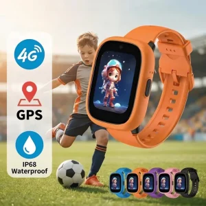 OEM ODM Custom IP68 Waterproof 4G Kids Smart Watch GPS WiFi Positioning SOS Emergency Alert for Kids Safety