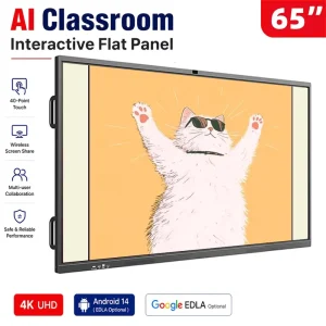 OEM ODM Digital AI Interactive Whiteboard Video Conference 65 75 86 Inch Infrared Touch Screen Smart Board for School Classroom