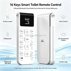 OEM ODM Factory 16 Keys Smart Toilet Remote Control Infrared Dual Mode Voice Wireless Toilet Controller
