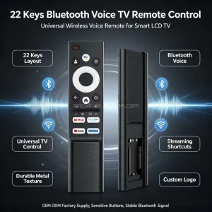 OEM ODM Factory 22 Keys Universal Voice TV Remote Control Smart LCD TV Wireless Remote Controller