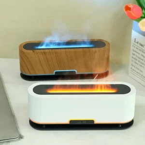 OEM ODM Fire Essential Oil Diffuser Portable Desktop Air Defuser 7 Colors Flame Effect Aromatherapy Diffuser with Night Light