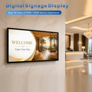 OEM/ODM Indoor Digital Signage 32/43/55/65 Inch CMS Text/Animation/Graphics Infrared Touch Screen 10-Bit Color Depth Android OS
