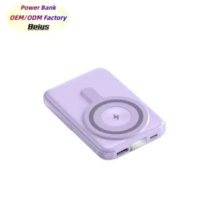 OEM ODM PD20W Fast Charging 10000mAh Portable Phone Charger Power Station Power Bank Magnetic Wireless Charger with Holder
