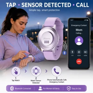 OEM ODM Smart Bracelet with One Tap Emergency Call Vibration Alerts Custom Smart Wristband