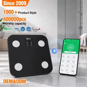 OEM ODM Weighing Scale Glass Platform with ABS Base Intelligent Weighing Instrument 180KG TFT Display Smart Wireless Scale