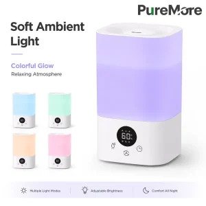 OEM ODM White Ultrasonic Humidifier for Bedroom Office Hotel Quiet Mist Maker with Timer and Smart Digital Display Humidifier