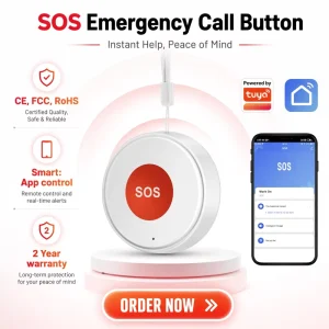 OEM/ODM WiFi SOS Button Emergency Panic Alarm CE FCC RoHS Smart Life Elder Medical Alert Device PST-SOS-01
