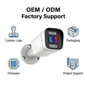 OEM PoE IP Wired Security Camera 2K 4MP CMOS Sensor Human Vehicle Smart Detection Outdoor Full Color Night Vision NVR Cloud