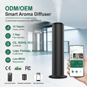 OEM Smart Aroma Diffuser Manufacturer Premium Aluminum Essential Oil Diffuser Bluetooth WiFi Custom Logo Available