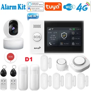 OEM Smart Home Security Alarm System 4G/Wi-Fi PIR Motion Sensor SOS Function Tuya Smart App Control ABS Material 10m Detection