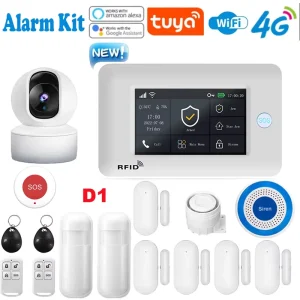 OEM Smart Home Security Alarm System with Touchscreen 4G WiFi PIR Motion Sensor SOS App Control With Wifi Camera