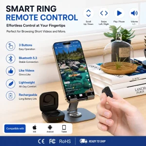 OEM Smart Remote Control Ring Wireless Phone Controller for Tiktok Scrolling Selfie Camera Shutter PPT E Book Page Turner