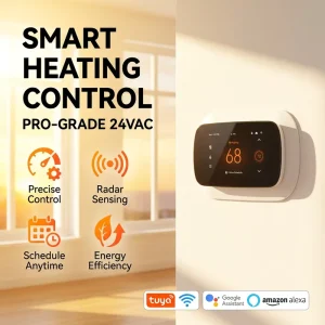 OEM Smart Thermostat WiFi Tuya 24Vac Programmable Energy Saving Room Thermostat LCD Touchscreen HVAC Control Heating and Cooling