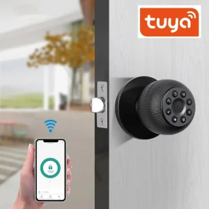 OEM Tuya Smart Indoor Bedroom Office Door Ball Lock Fingerprint Password Keyless Smart Locks