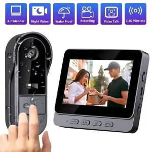 OEM Two Way Audio Night Vision Smart Home Door Battery Camera 4.3” LCD Screen Smart Video Doorbell Camera