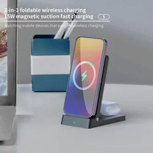 OEM Two in one Wireless Charger and Charging Base Suitable for Mobile Phones and Headphones Type C Input 9V 2A Fast Charging