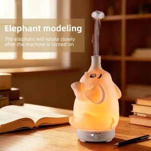 OEM Unique Home Gift Cute Elephant Aroma Diffuser Ultrasonic Humidifier Colorful Night Light Trunk Spray Essential Oil Diffuser