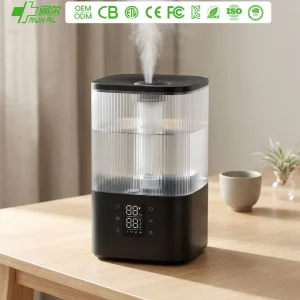 OEM White Transparent Plastic 4L Water Tank Cool Warm Mist Color-Changing LED Night Light Smart WiFi Electric Home