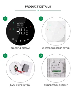 OEM WiFi Smart Floor Heating Thermostat EU Certified LED Digital Temperature Controller for Electric Water Heating Gas Boiler