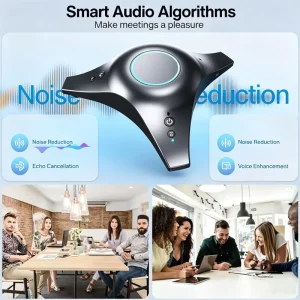 OEM Wifi Connection Conference Microphone AI Smart Hub Speaker 360° Voice Pickup & AI Noise-Cancellation for Meeting