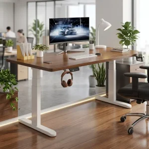 OEM1600*600mm Dual Motor Formal Three-section Electric Height-adjustable Desk, Intelligent Computer Desk, E-sports Desk