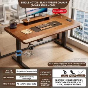 OEM1600*600mm Single Motor Solid Wood Electric Height adjustable Desk Computer Desk Study Desk Home Office Desk Gaming Desk